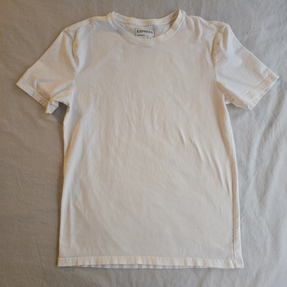 Express Slim Stretch White T-Shirt Moisture Wicking Cotton